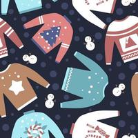 Seamless Pattern Ugly Sweater Winter Cloth Warm Shirt Background vector