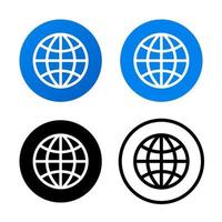 WWW symbol, World Wide Web icon set isolated on white background. vector