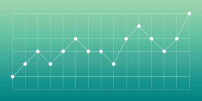 gráfico comercial de crecimiento o caída en diseño plano. vector