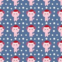 Cute cartoon kawaii axolotl. Seamless pattern.Vector illustration. vector