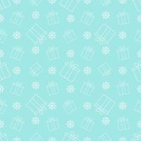 Seamless pattern of gift boxes on a blue background. Vector. vector