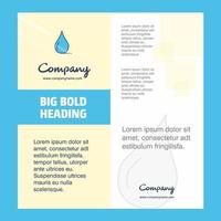 Water drop Company Brochure Title Page Design Company profile annual report presentations leaflet Vector Background