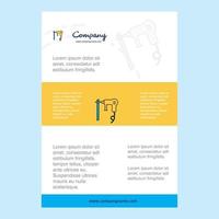 Template layout for Drill machine comany profile annual report presentations leaflet Brochure Vector Background