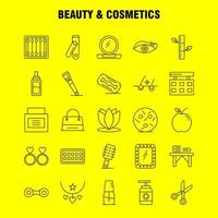 iconos de línea de belleza y cosmética establecidos para infografía kit uxui móvil y diseño de impresión incluyen brotes de belleza maquillaje de algodón mujer belleza cosmética amor conjunto de iconos vector