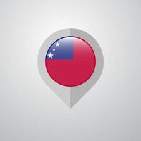 puntero de navegación de mapa con vector de diseño de bandera de samoa