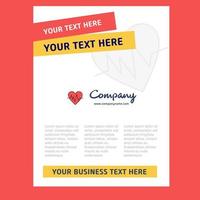 Heart ecg Title Page Design for Company profile annual report presentations leaflet Brochure Vector Background