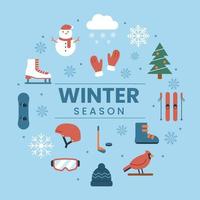 Winter Outdoor Activity Icon Set vector