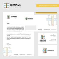 Pencil scale Business Letterhead Envelope and visiting Card Design vector template