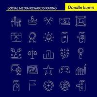 Social Media Rewards Rating Hand Drawn Icon Pack For Designers And Developers Icons Of Cinema Movie Ticket Rating Gear Settings Social Media Vector