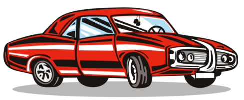 coche rojo clásico png