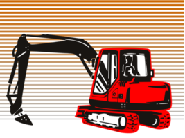 Mechanical Digger Excavator Retro png