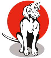 perro sentado retro png