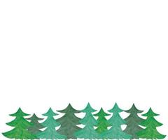 watercolor fir trees, background, banner for text vector