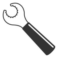 Black and white icon bicycle wrench vector