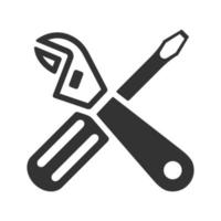 Black and white icon mechanic tools vector