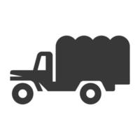 Black and white icon military truck vector