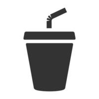 Black and white icon softdrink vector