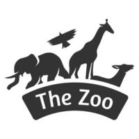 Black and white icon zoo gate vector