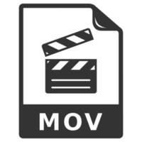 archivo de video de icono en blanco y negro vector