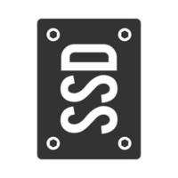 Black and white icon solid state drive vector