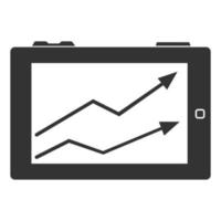 Black and white icon tablet pc vector