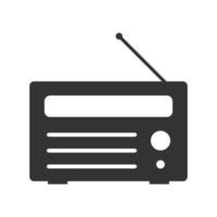 Black and white icon radio vector