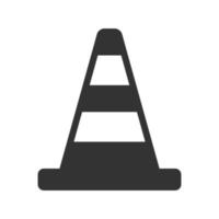 Black and white icon traffic cone vector