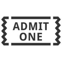 Black and white icon ticket vector