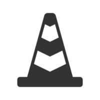 Black and white icon traffic cone vector