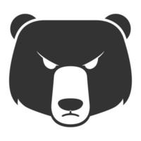 oso icono blanco y negro vector