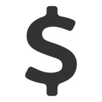 icono blanco y negro signo de dólar vector