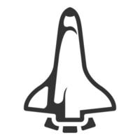 Black and white icon space shuttle vector