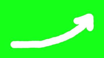 Hand Drawn Upward Pointing Arrow. Animated Doodle, Scribble on Green Background. video