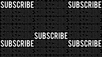 Seamless Subscribe. Scrolling Title Animation on Black Background video