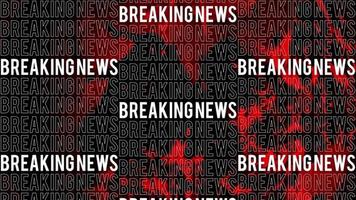 Seamless Breaking News Scrolling Title Text Animation on Red and Black Background video