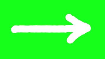 Hand Drawn Arrow Animated Doodle. Scribble on Green Background. video