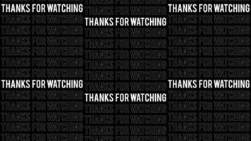 Seamless Thank you for Watching. Scrolling Title Animation on Black Background. video