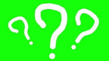 Hand Drawn Scribbled Question Marks. Doodle Animation on Green Background. video