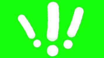 points d'exclamation griffonnés dessinés à la main. animation de griffonnage sur fond vert. video