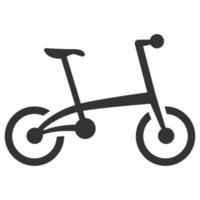 bicicleta plegable icono blanco y negro vector