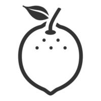 Black and white icon lemon vector
