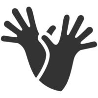 Black and white icon winter glove vector