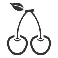 Black and white icon cherry vector