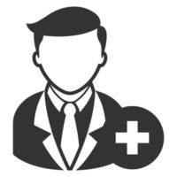 Black and white icon add team member vector