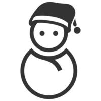 Black and white icon snowman vector