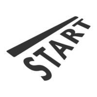 Black and white icon starting line vector