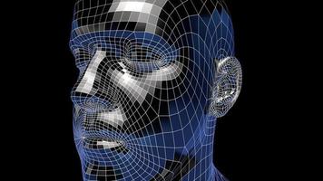 A 3D animated head rotates - Loop video