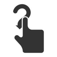 Black and white icon gesture vector