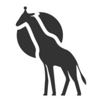 Black and white icon giraffe vector