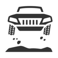 Black and white icon rally car vector